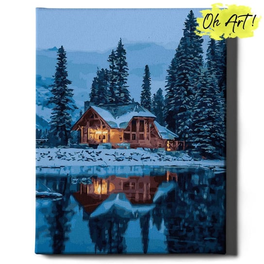 Malowanie Po Numerach 40x50cm Dom zimowy – Kreatywne Obrazy do Malowania po numerach z Rama Pejzaż – Oh Art! Oh Art!