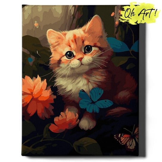 Malowanie Po Numerach 40x50cm dzieci – Obraz do Malowania po numerach Kotek w lesie – Oh Art! Oh Art!