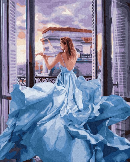 Malowanie po numerach 40x50cm Dziewczyna w niebieskiej sukience / Twoje Hobby Twoje Hobby
