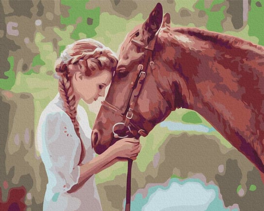 Malowanie po numerach 40x50cm Dziewczyna z koniem Twoje Hobby