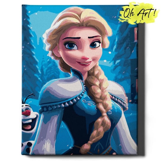 Malowanie Po Numerach 40x50cm Elsa i Olaf – Obraz do Malowania po numerach Dla Dzieci  – Oh Art! Oh Art!