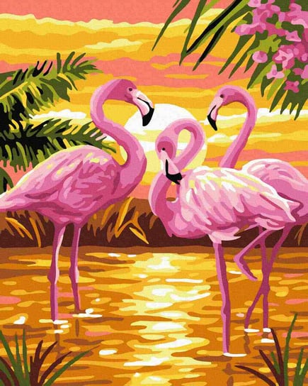 Malowanie Po Numerach 40X50cm Flamingi O Zachodzie Słońca Twoje Hobby
