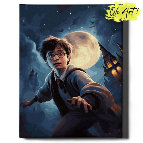 Malowanie Po Numerach 40x50cm Harry Potter i księżyc  – Obraz do Malowania po numerach Hogwart Dla Dzieci  – Oh Art! Oh Art!