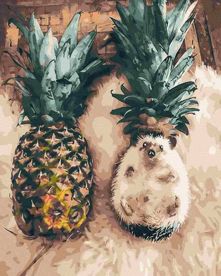 Malowanie Po Numerach 40X50cm Jeż Z Ananasem Twoje Hobby