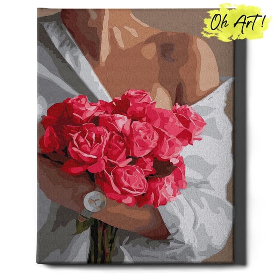 Malowanie Po Numerach 40X50Cm Kobieta Kwiaty– Obraz Do Malowania Po Numerach Z Rama – Oh Art! Oh Art!