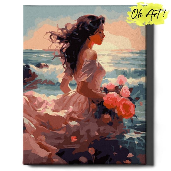 Malowanie Po Numerach 40X50Cm Kobieta – Obraz Do Malowania Po Numerach Z Rama Dziewczyna Na Morzu – Oh Art! Oh Art!