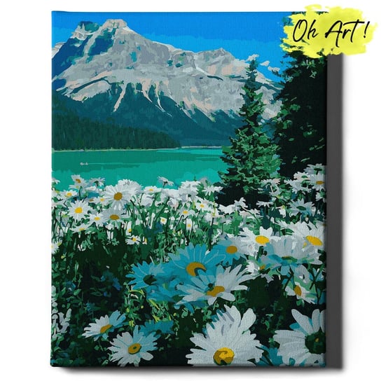Malowanie Po Numerach 40x50cm Krajobraz – Kreatywne Obrazy do Malowania po numerach z Rama Stokrotki i góry – Oh Art! Oh Art!