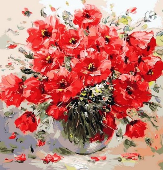 Malowanie po numerach 40x50cm Kwiaty, Bukiet maków w wazonie Norimpex