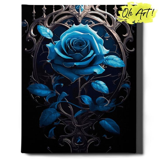 Malowanie Po Numerach 40x50cm Kwiaty – Kreatywne Obrazy do Malowania po numerach z Rama Niebieska róża – Oh Art! Oh Art!