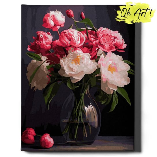 Malowanie Po Numerach 40X50Cm Kwiaty – Obraz Do Malowania Po Numerach Piwonie W Wazonie – Oh Art! Oh Art!