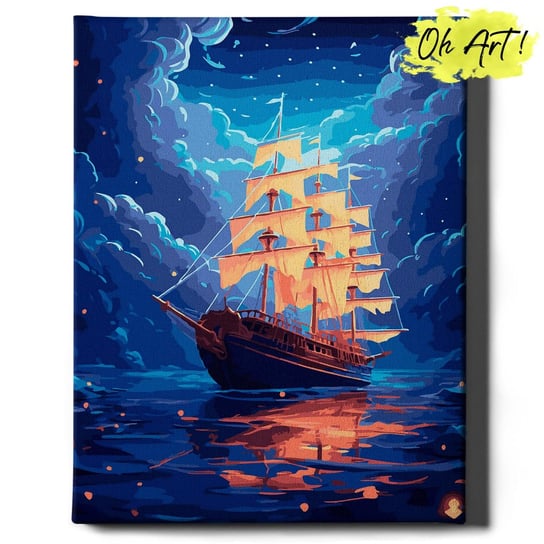 Malowanie Po Numerach 40x50cm Magiczny statek – Kreatywne Obrazy do Malowania po numerach z Rama Pejzaż – Oh Art! Oh Art!