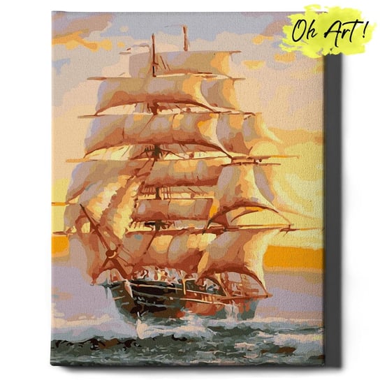 Malowanie Po Numerach 40x50cm Pejzaż – Kreatywny Obraz do Malowania po numerach Statek na morzu  – Oh Art! Oh Art!