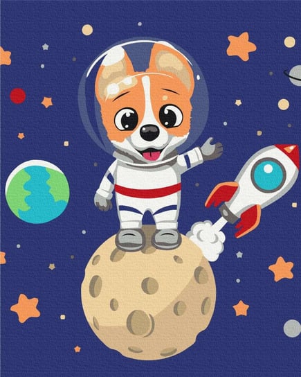 Malowanie po numerach 40x50cm Pies astronauta Twoje Hobby