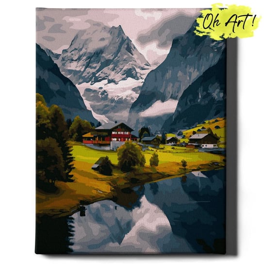 Malowanie Po Numerach 40x50cm Przyroda Szwajcarii – Obraz do Malowania po numerach Góry – Oh Art! Oh Art!