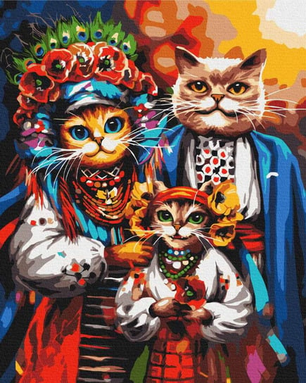 Malowanie po numerach 40x50cm Rodzina kotów Twoje Hobby