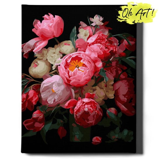 Malowanie Po Numerach 40X50Cm Różowe Piwonie – Obraz Do Malowania Po Numerach Kwiaty – Oh Art! Oh Art!