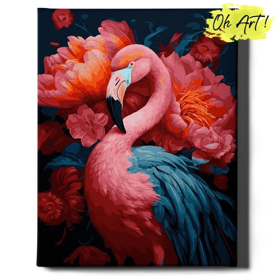 Malowanie Po Numerach 40x50cm Różowy flaming – Kreatywne Obrazy do Malowania po numerach z Rama Ptaki – Oh Art! Oh Art!