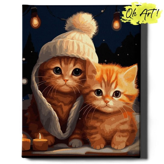 Malowanie Po Numerach 40x50cm Rude kotki – Kreatywne Obrazy do Malowania po numerach z Rama Zwierzęta – Oh Art! Oh Art!