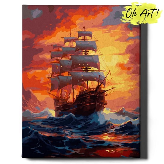 Malowanie Po Numerach 40x50cm Statek i morze – Obraz do Malowania po numerach Pejzaż – Oh Art! Oh Art!
