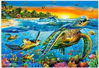 Malowanie po numerach 40x50cm Żółwie w oceanie Norimpex