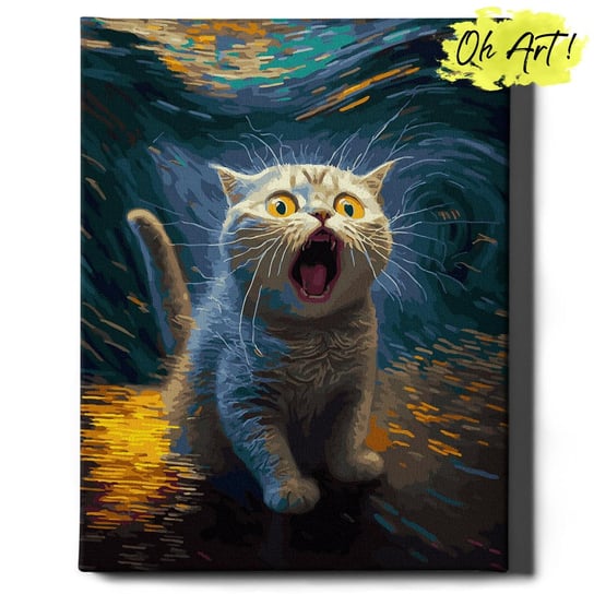 Malowanie Po Numerach 40x50cm Zwierzęta – Kreatywne Obrazy do Malowania po numerach z Rama Biały kotek – Oh Art! Oh Art!