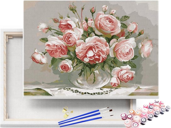 Malowanie po numerach Bukiet Róż 40x50cm RAMA róża / beliart beliart