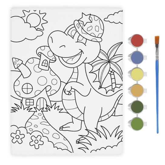 Malowanie Po Numerach Dla Dzieci Obrazek Do Malowania Kolorowanka Dinozaur Artmaker
