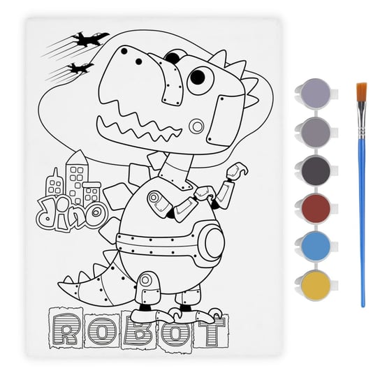 Malowanie Po Numerach Dla Dzieci Obrazek Do Malowania Kolorowanka Robot Artmaker