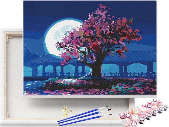 Malowanie po numerach Drzewo Róż na tle Księżyca / beliart beliart