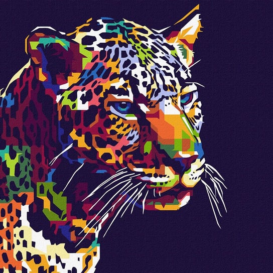 Malowanie po numerach. "Jaguar pop-art" 40х40cm Ideyka