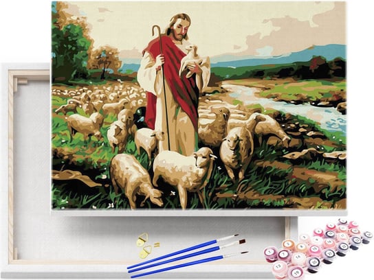 Malowanie po numerach Jezus Pasterz 40x50cm RAMA / beliart beliart