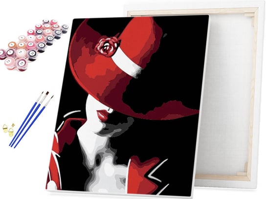 Malowanie po numerach Kobieta z czerwonym kapelusz / beliart beliart