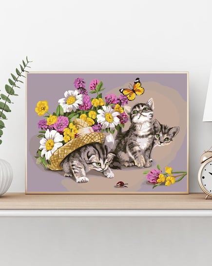 Malowanie po numerach, Kocięta w kwiatach Twoje Hobby