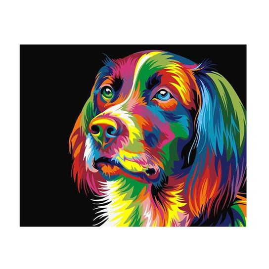 Malowanie Po Numerach - Kolorowy Pies 50 x 40 cm nerd hunters