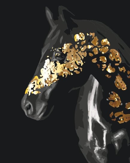 Malowanie po numerach, Koń ze złotą farbą Twoje Hobby