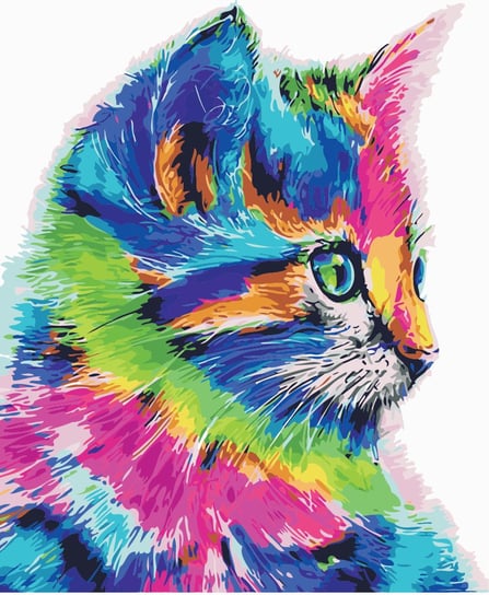 Malowanie po numerach, Kot z profilu, 40x50 cm hobby-maniak