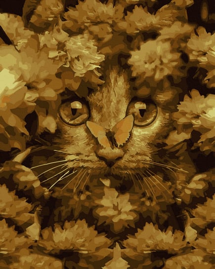 Malowanie Po Numerach Mały Kot W Kwiatach Twoje Hobby