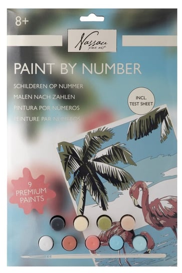 Malowanie Po Numerach Na Kartonie 33,5 X 23,8Cm - Flamingi NASSAU