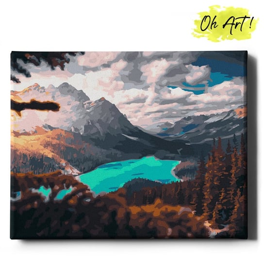 Malowanie po numerach NA RAMIE, 40x50, Jezioro w górach | Oh Art! Oh Art!