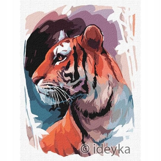 Malowanie po numerach obraz dla dzieci, tygrys Ideyka