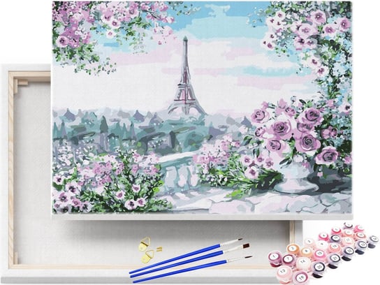 Malowanie po numerach Paryskie róże - Wieża Eiffla / beliart beliart