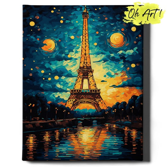 Malowanie Po Numerach Pejzaż z Ramą 40x50 cm Wieża Eiffla – Obraz do Malowania po numerach Miasto Oh Art! Oh Art!
