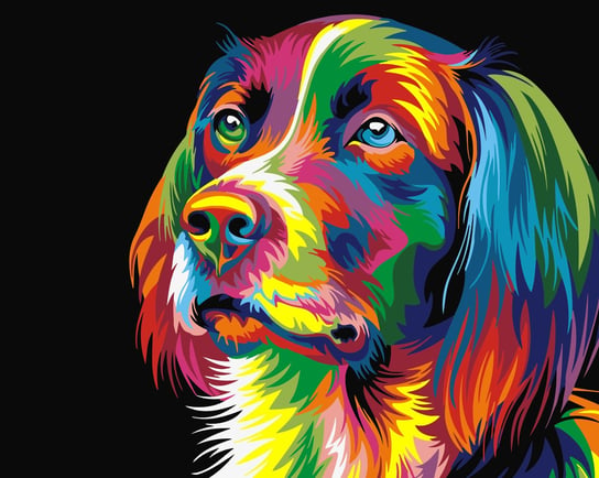 Malowanie po numerach, Pies kolorowy, 40x50 cm hobby-maniak
