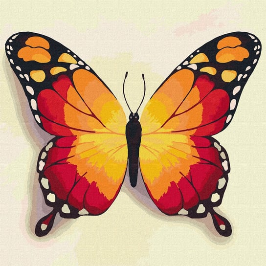 Malowanie po numerach. "Pomarańczowy motyl" 25х25cm Ideyka