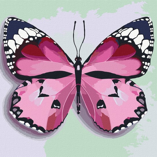 Malowanie po numerach. "Różowy motyl" 25х25cm Ideyka