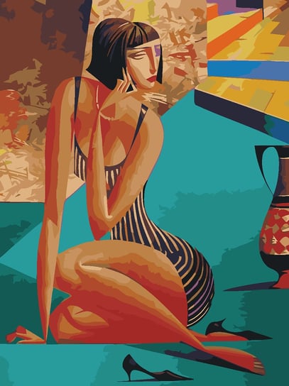 Malowanie po numerach, Siedząca kobieta 30x40 cm hobby-maniak