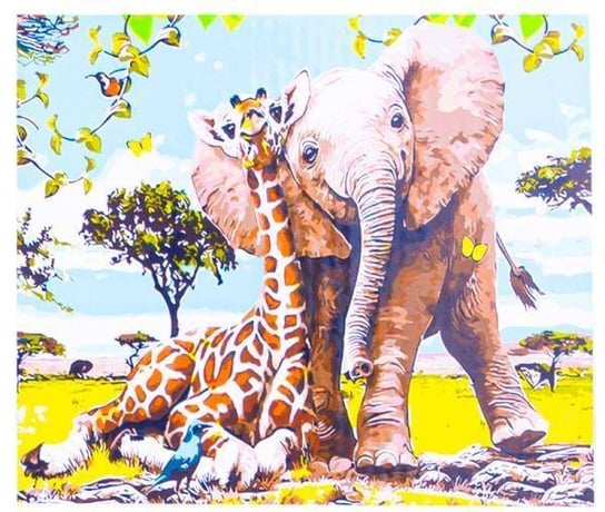 Malowanie po numerach Słoń z żyrafą40 x 50 5591 Norimpex