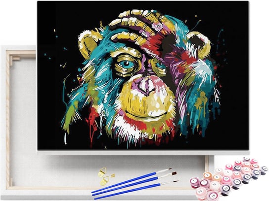 Malowanie po numerach Szalona małpka 40x50cm RAMA / beliart beliart