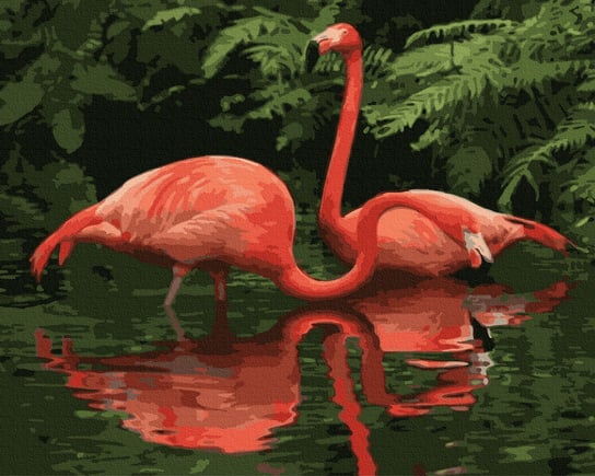 Malowanie Po Numerach Szkarłatne Flamingi 40X50 Twoje Hobby