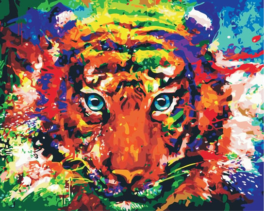 Malowanie po numerach, Tygrys kolorowy, 40x50 cm hobby-maniak